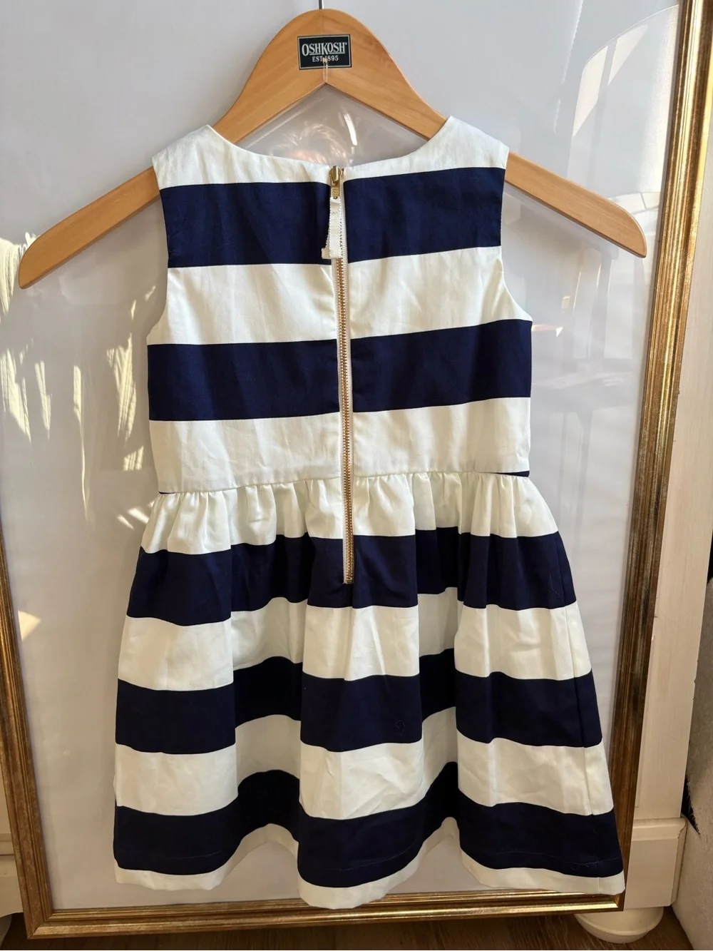 J crew Navy and White Striped Sleeveless Girls' Dress